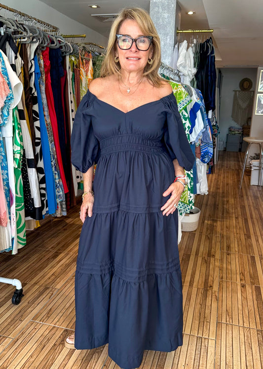 Leslie Navy Maxi Dress