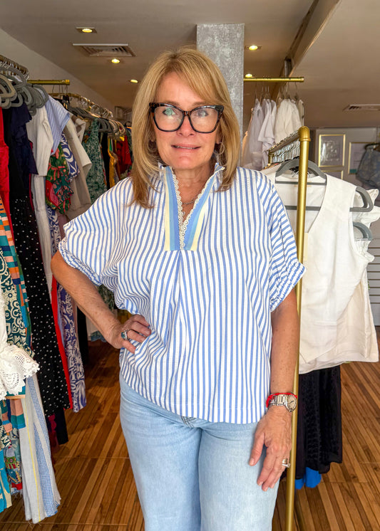Lisa Blue Stripe Top