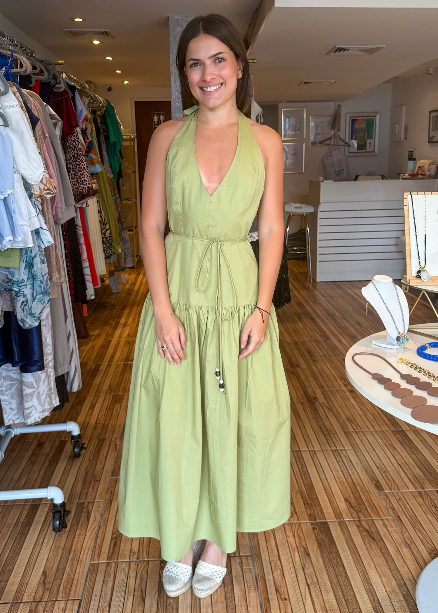 Alessandra Green Maxi Dress