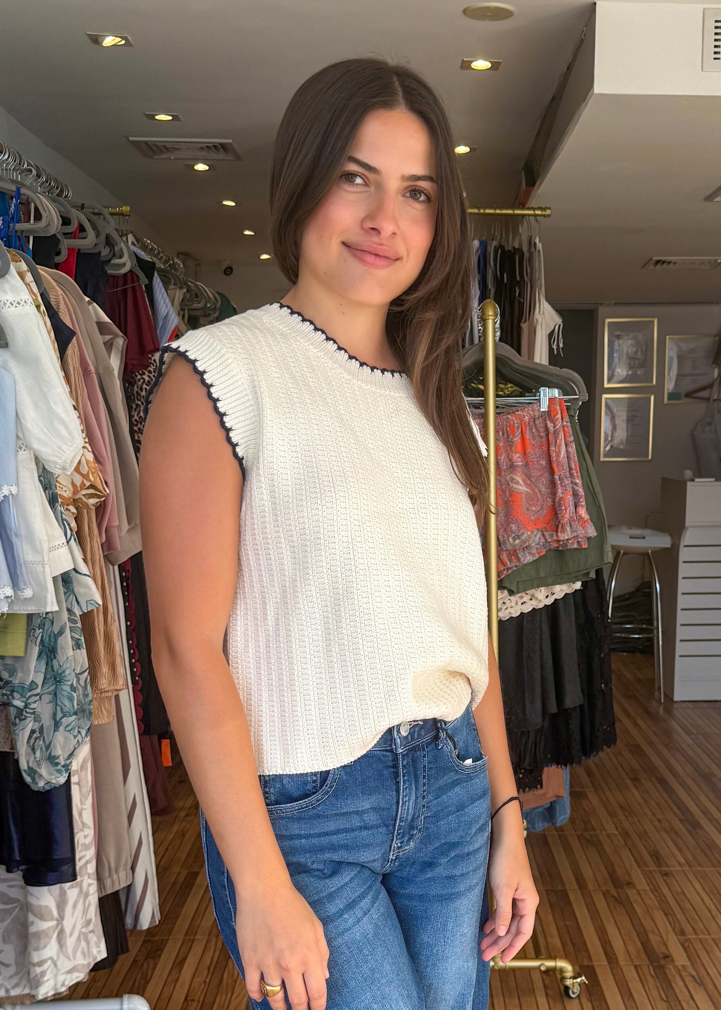 Monica Ivory Sweater Top