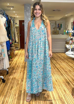 Load image into Gallery viewer, Mint print tiered maxi dress.&nbsp;
