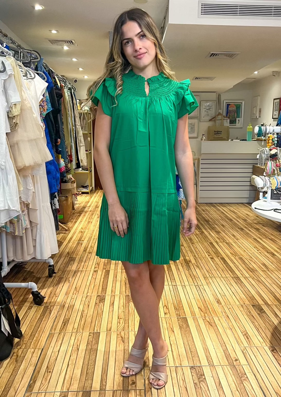 Isabel Green Short Dress