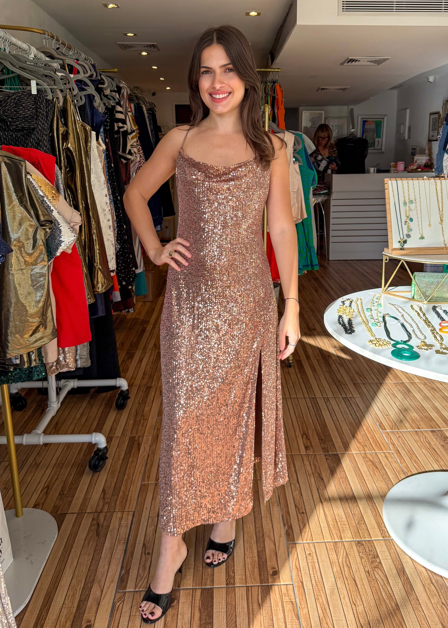 Britney Sequin Maxi Dress