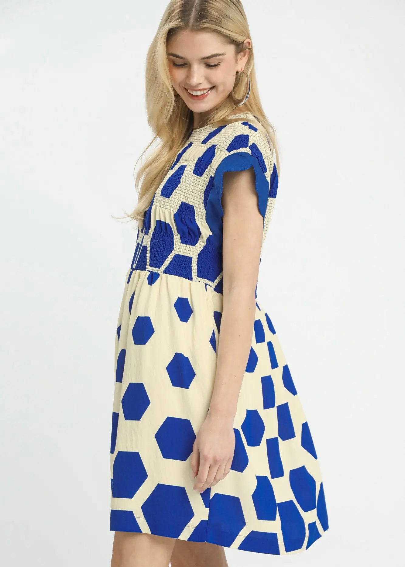 Olivia Ocean Print Short Dress