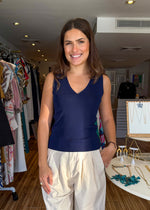 Load image into Gallery viewer, Tina Navy Sweater Top
