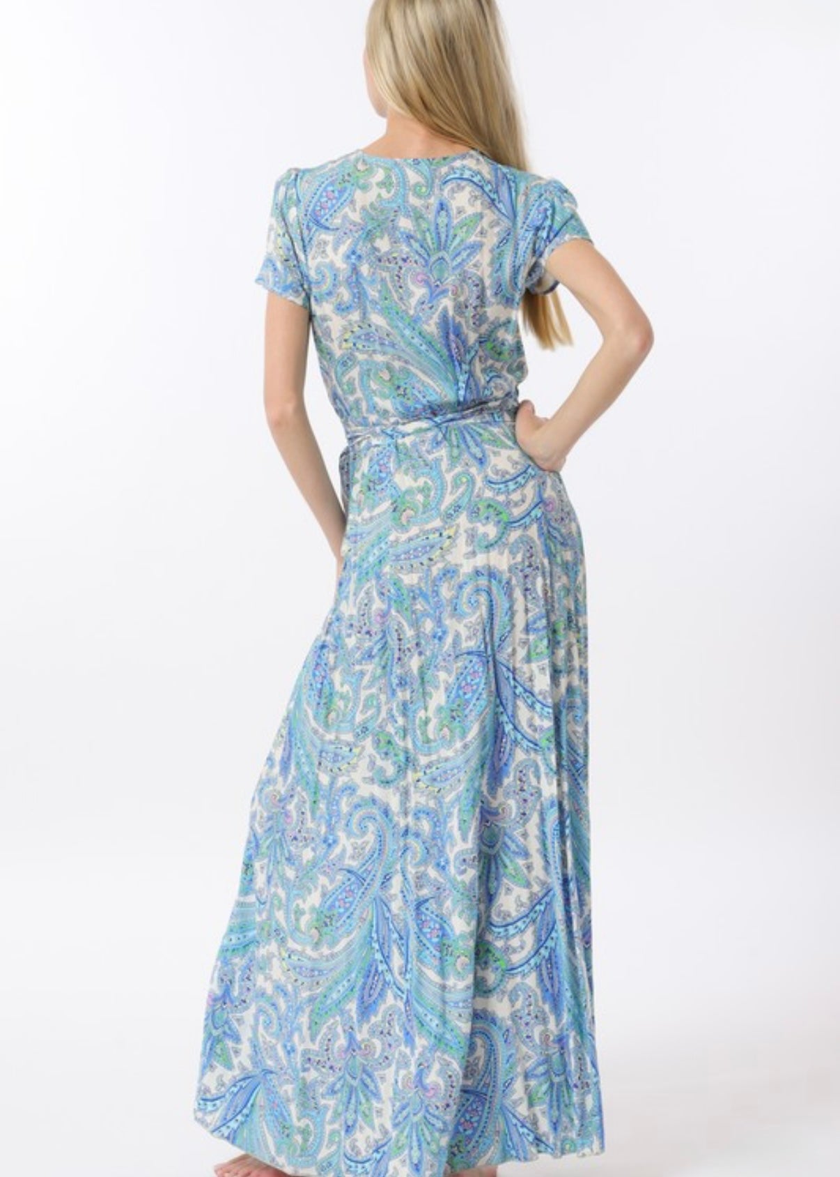 Leslie Blue Print Maxi Dress