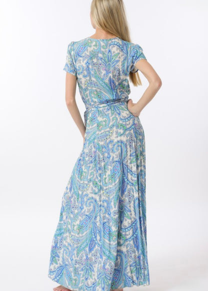 Leslie Blue Print Maxi Dress