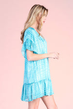 Load image into Gallery viewer, Stacy Turquoise Short Dress
