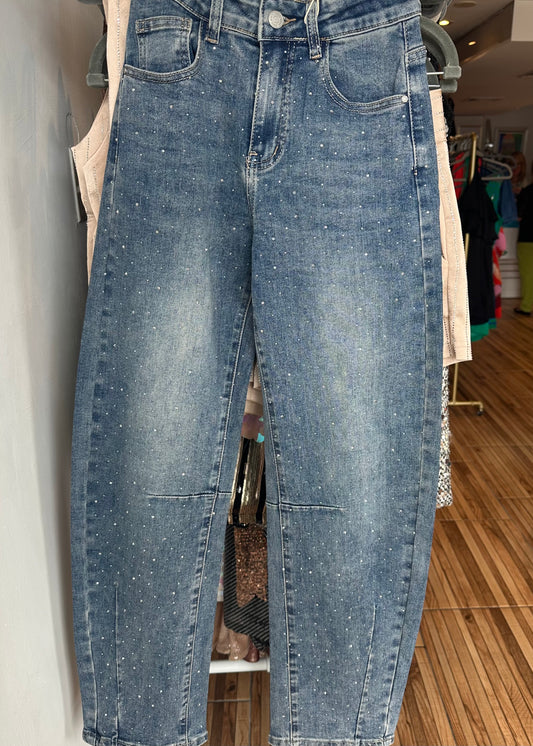 Britney Small Stud Barrel Jeans