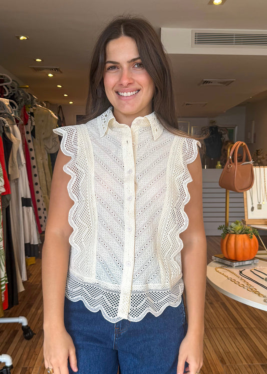 Faye Ivory Lace Top