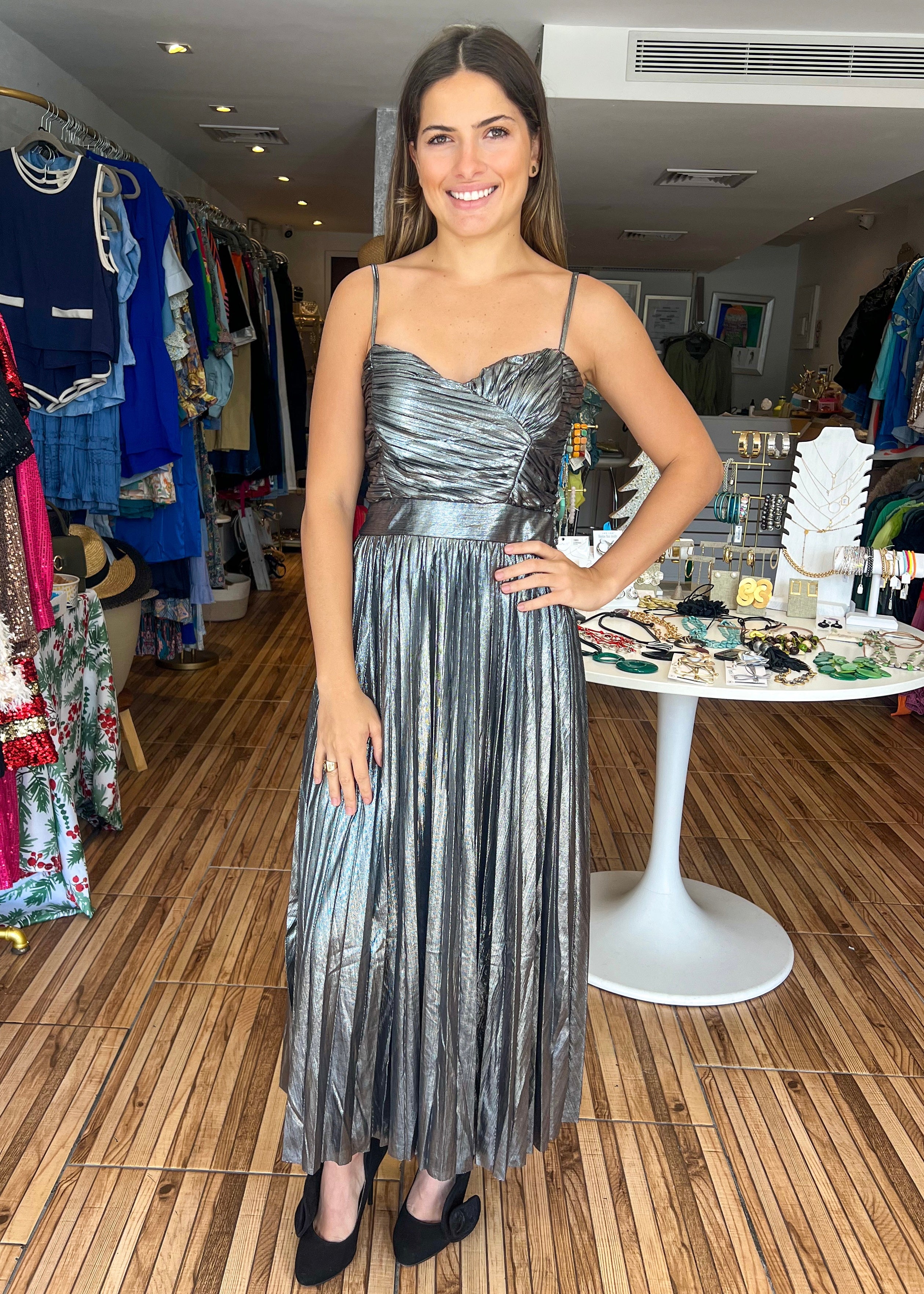 Alessandra Silver Maxi Dress