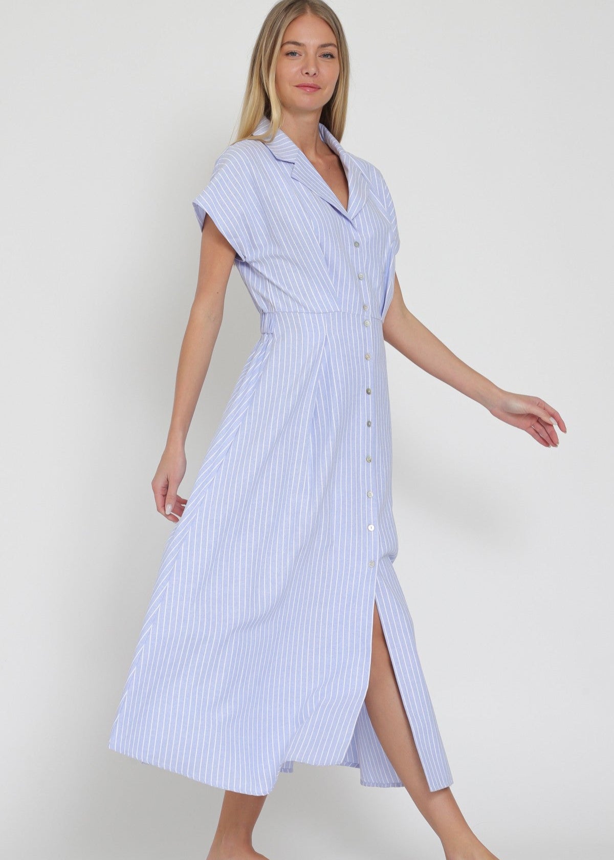 Georgia White & Blue Maxi Dress