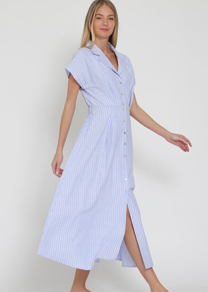 Georgia White & Blue Maxi Dress
