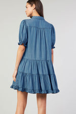 Load image into Gallery viewer, Christina Chambray Short Dress
