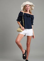 Load image into Gallery viewer, Nancy Navy Top
