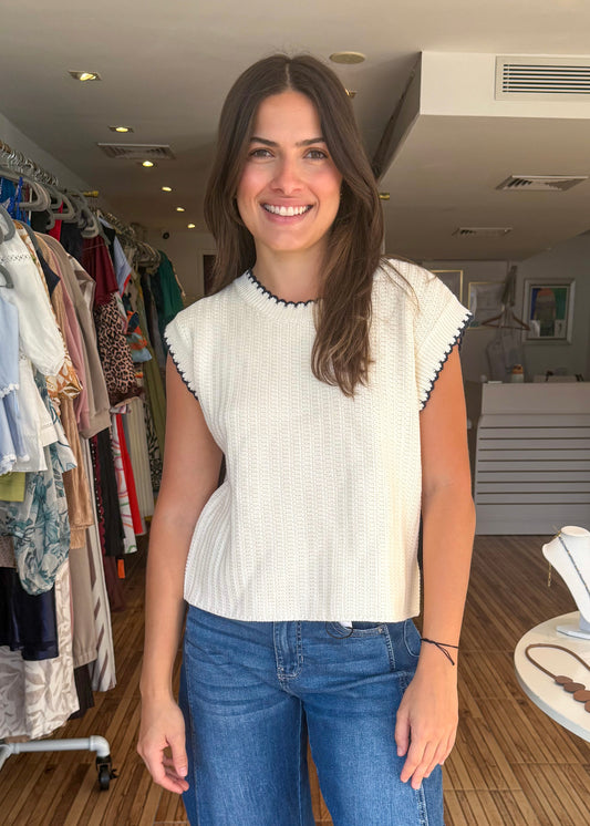 Monica Ivory Sweater Top