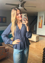 Load image into Gallery viewer, Leanna Blue Top
