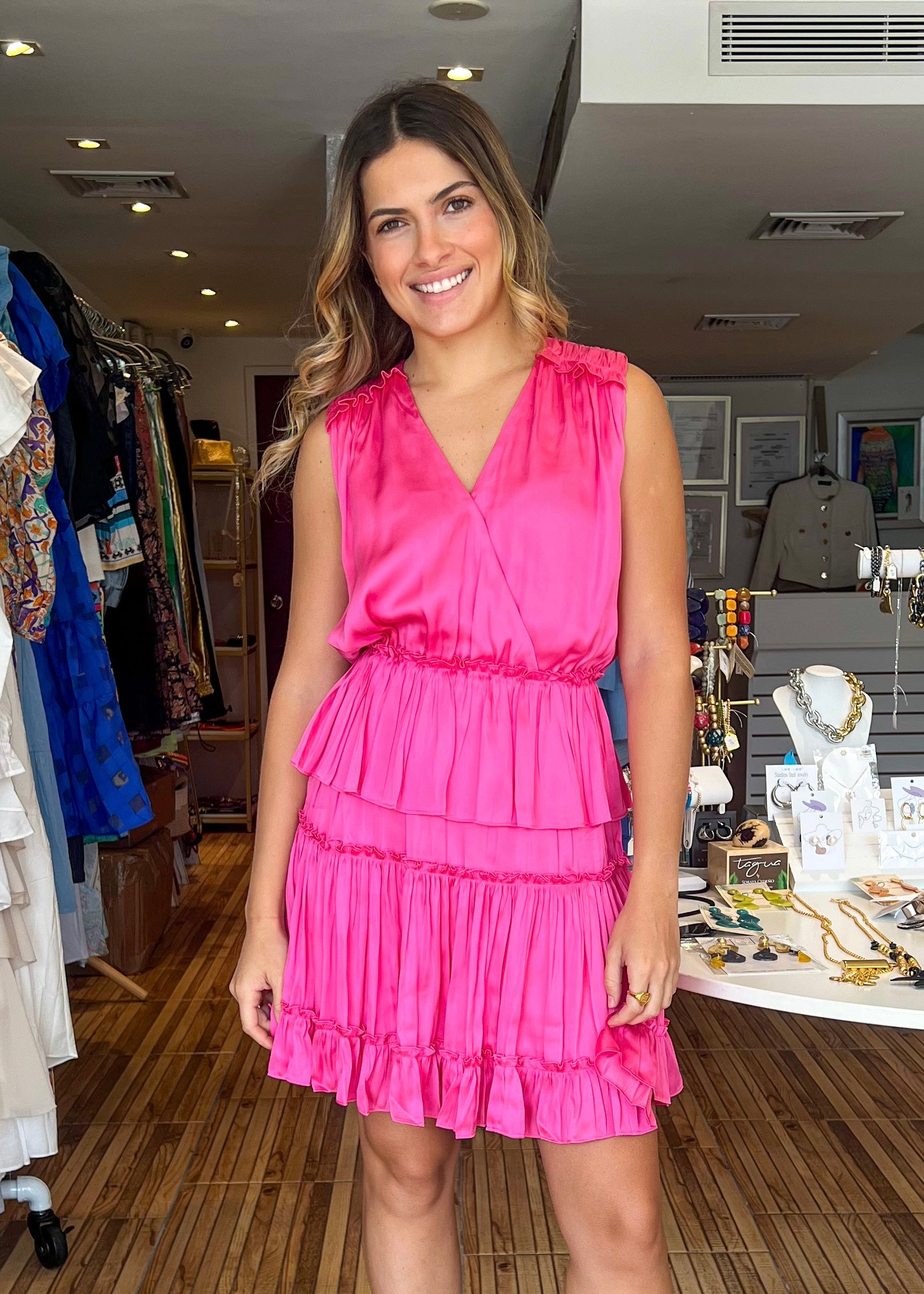 Amy Pink Short Dress