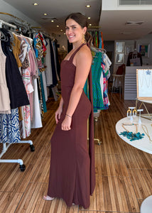 Lauren Brown Maxi Dress ￼