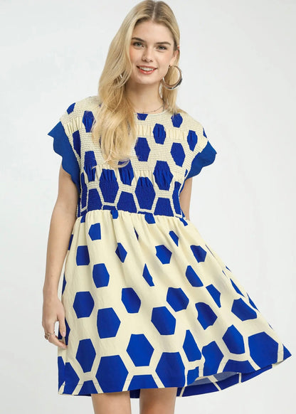 Olivia Ocean Print Short Dress