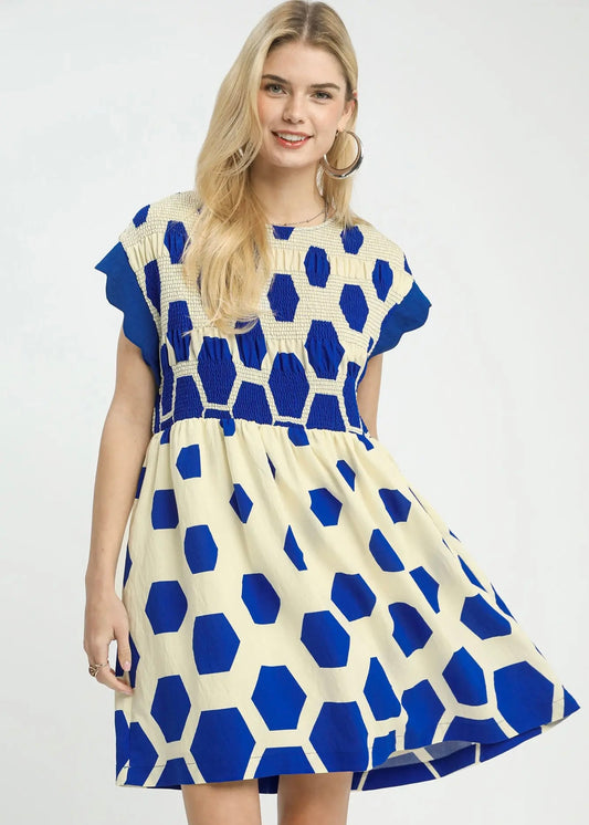 Olivia Ocean Print Short Dress