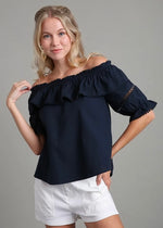 Load image into Gallery viewer, Nancy Navy Top
