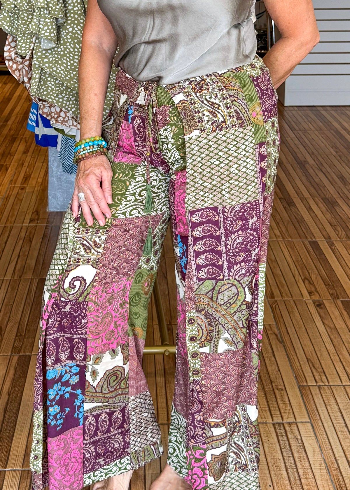 Stella Green & Purple Print Pants