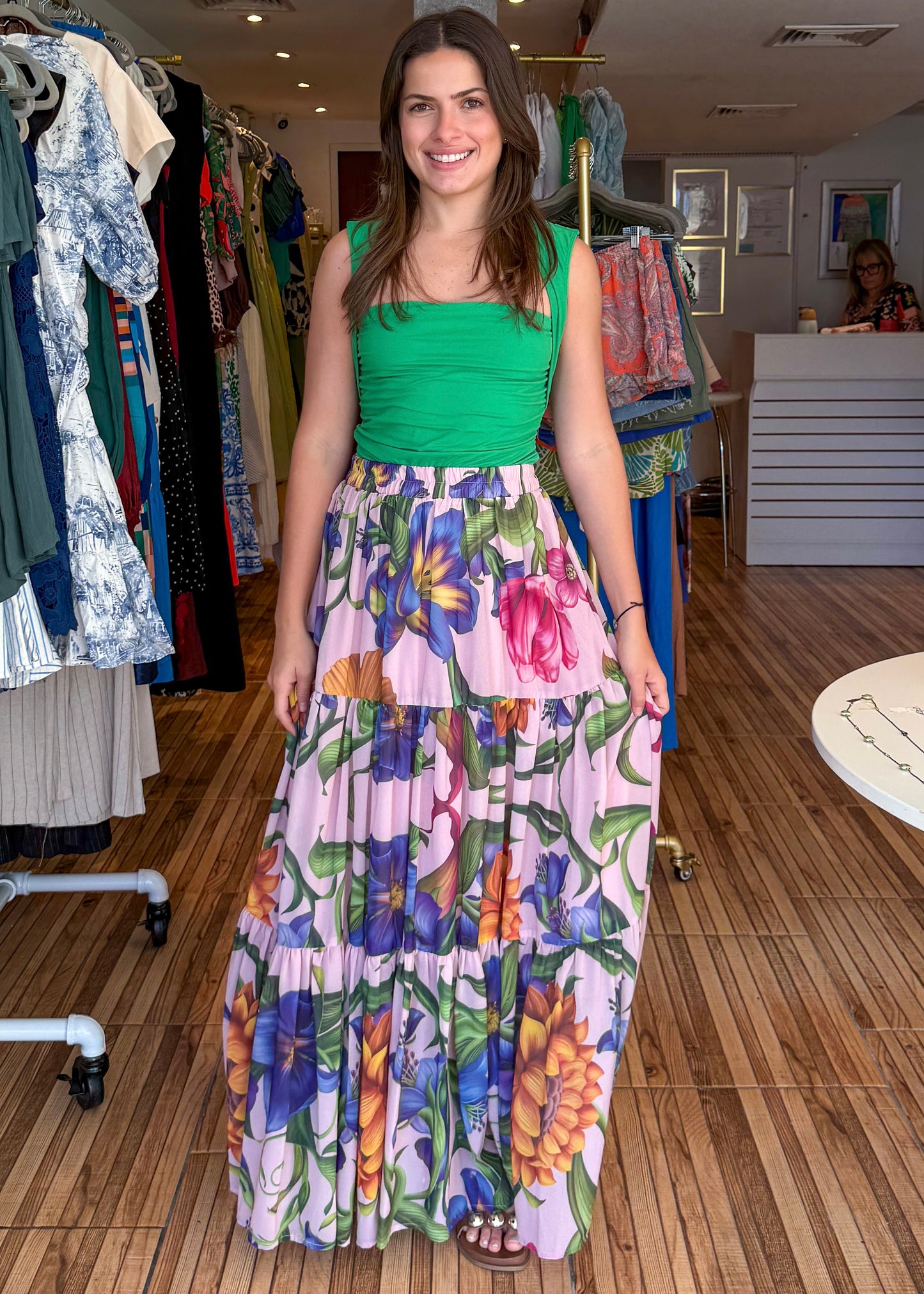 Daniella Flower Print Maxi Skirt
