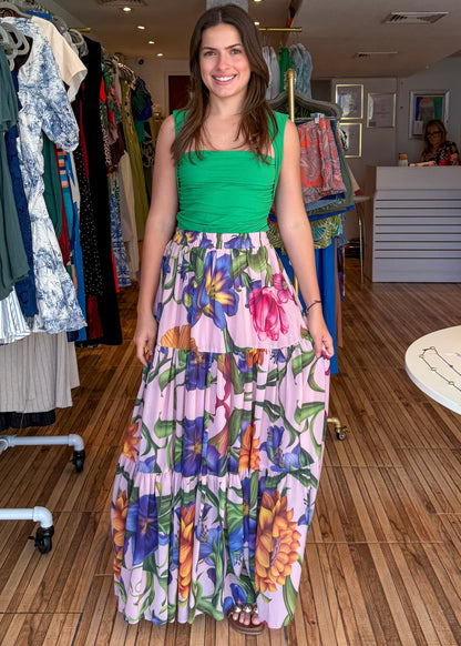 Daniella Flower Print Maxi Skirt