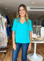 Load image into Gallery viewer, Tina Turquoise Top
