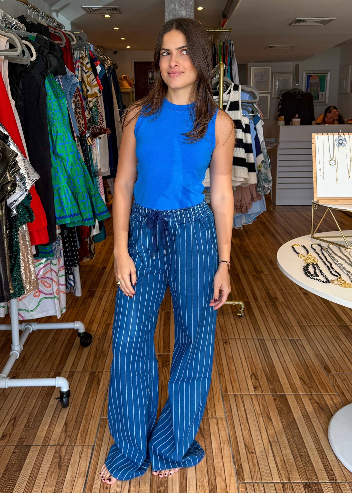 Amanda Striped Denim Pants