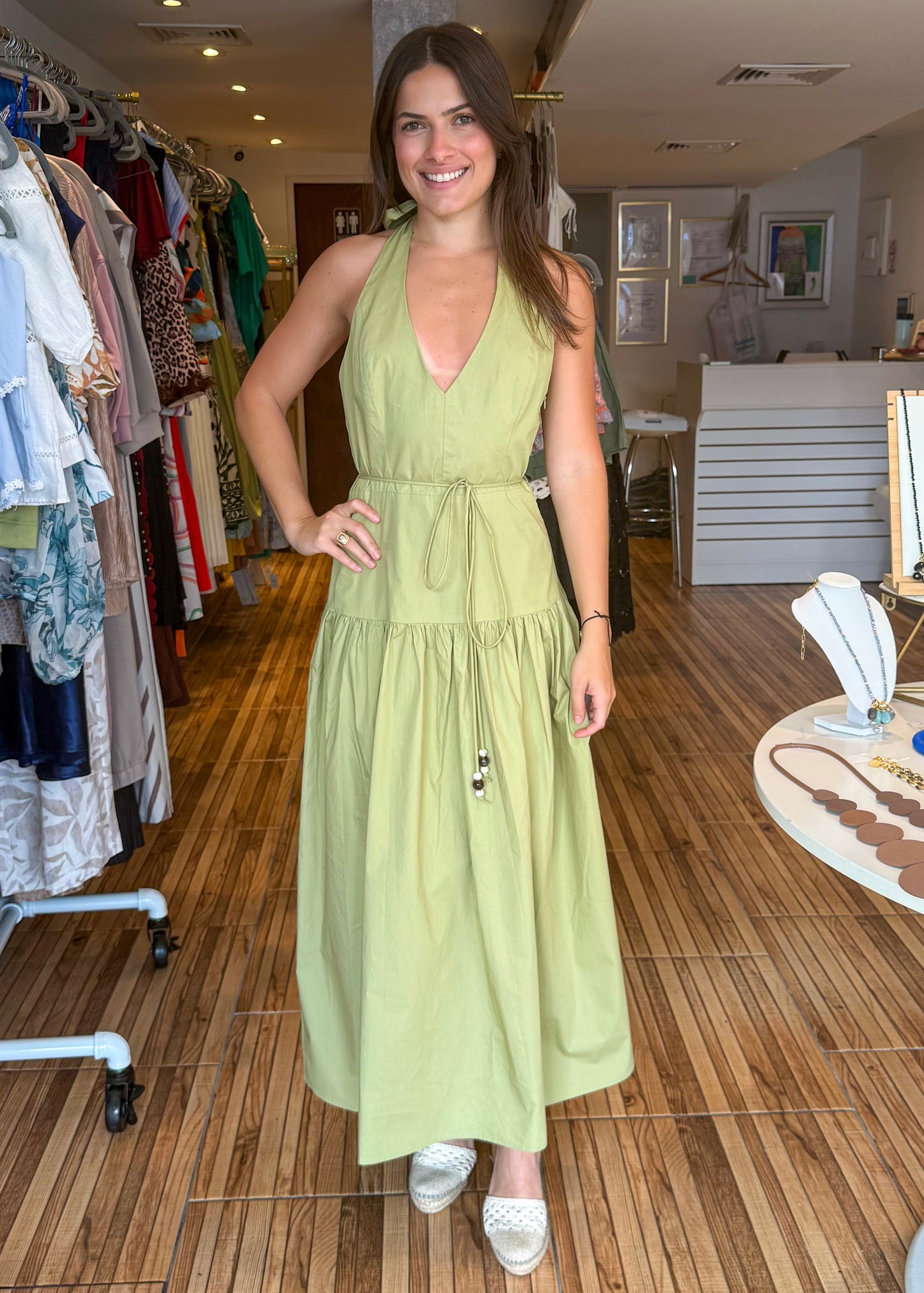 Alessandra Green Maxi Dress