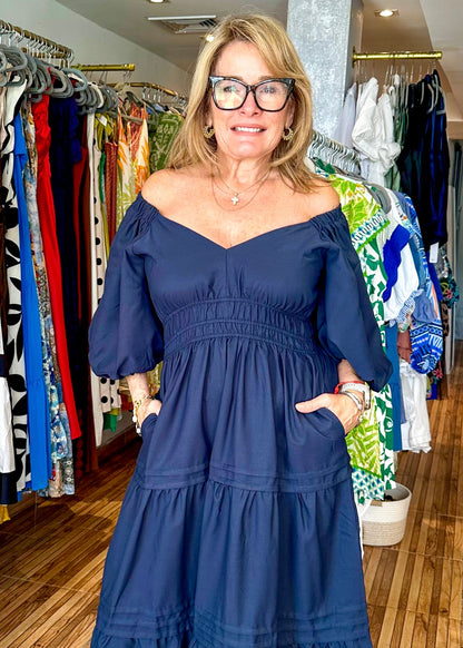Leslie Navy Maxi Dress