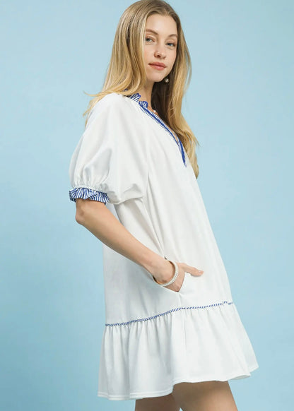 Georgina Off White Short Dress
