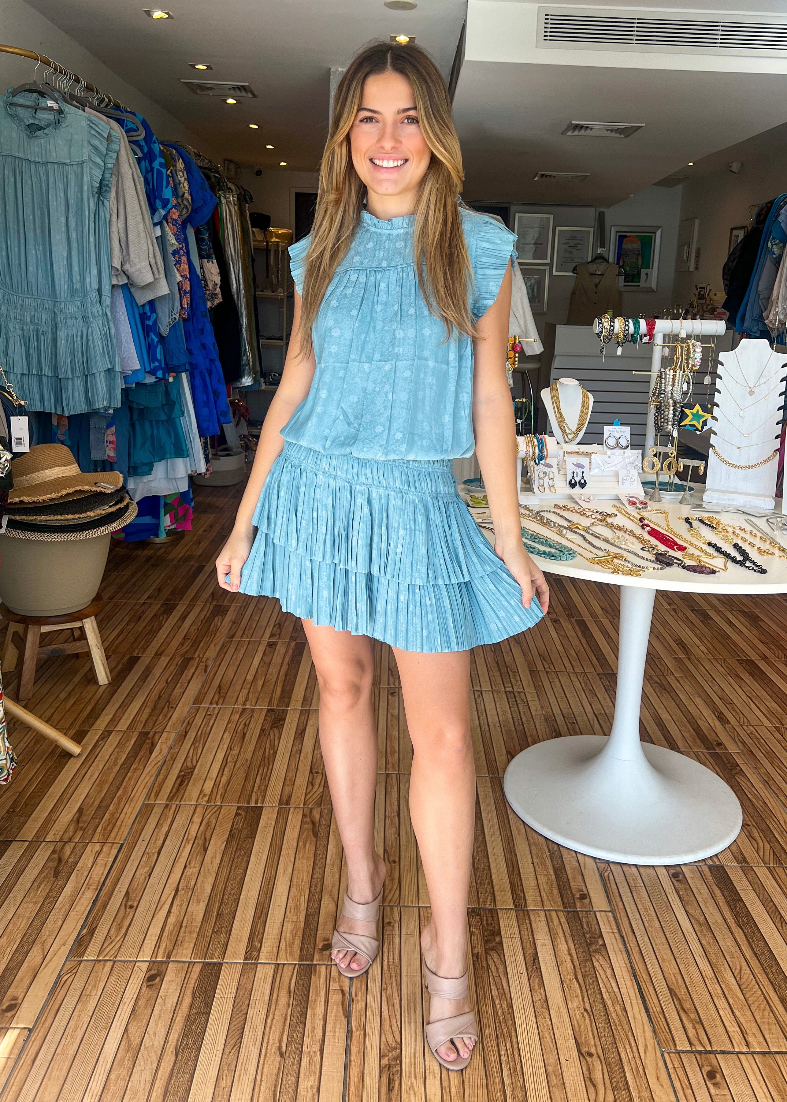Lucia Blue Short Dress