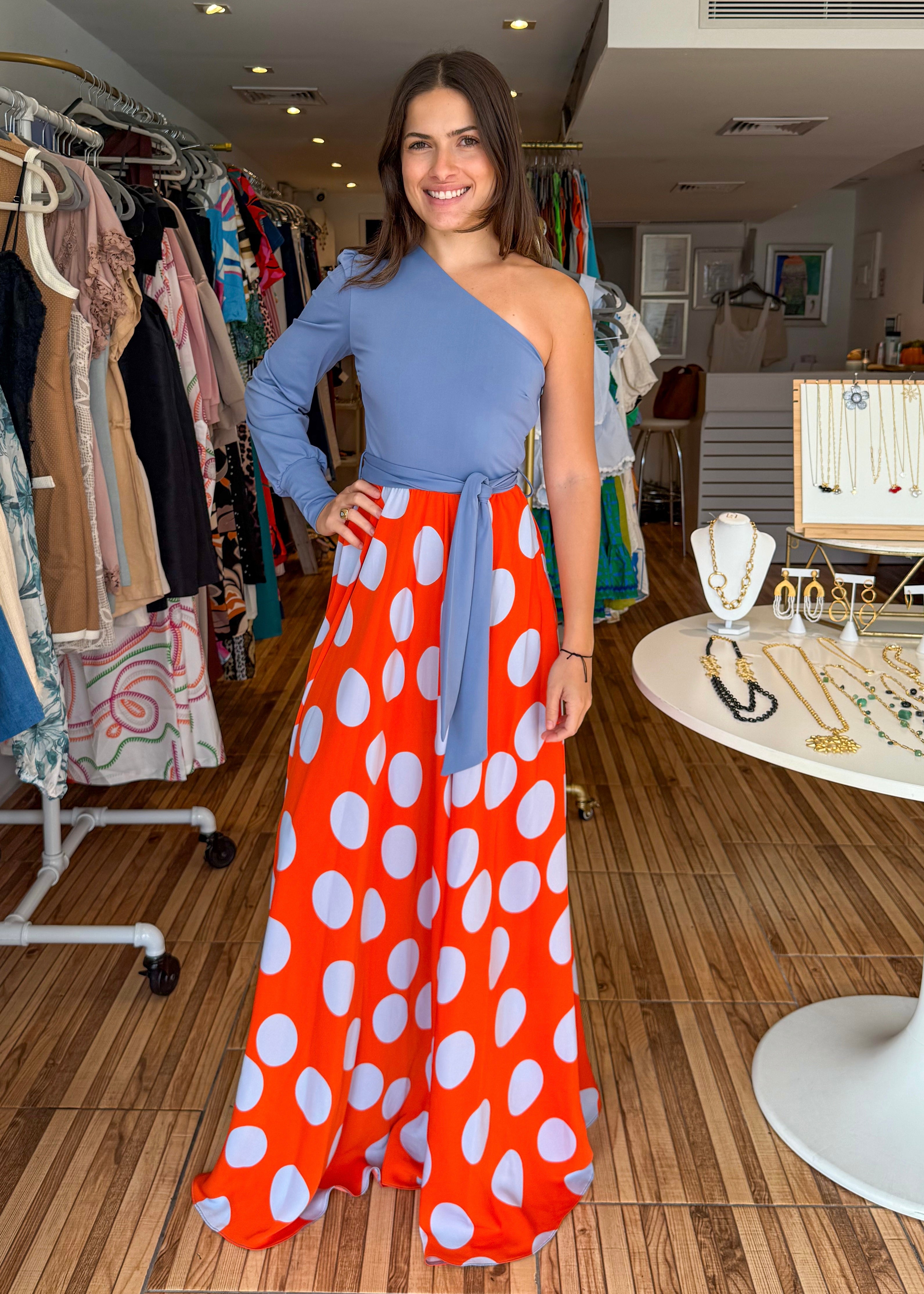 Selena Polkadot Maxi Dress