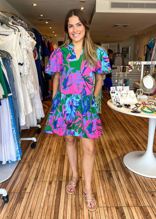 Abbey Printed Short Dress