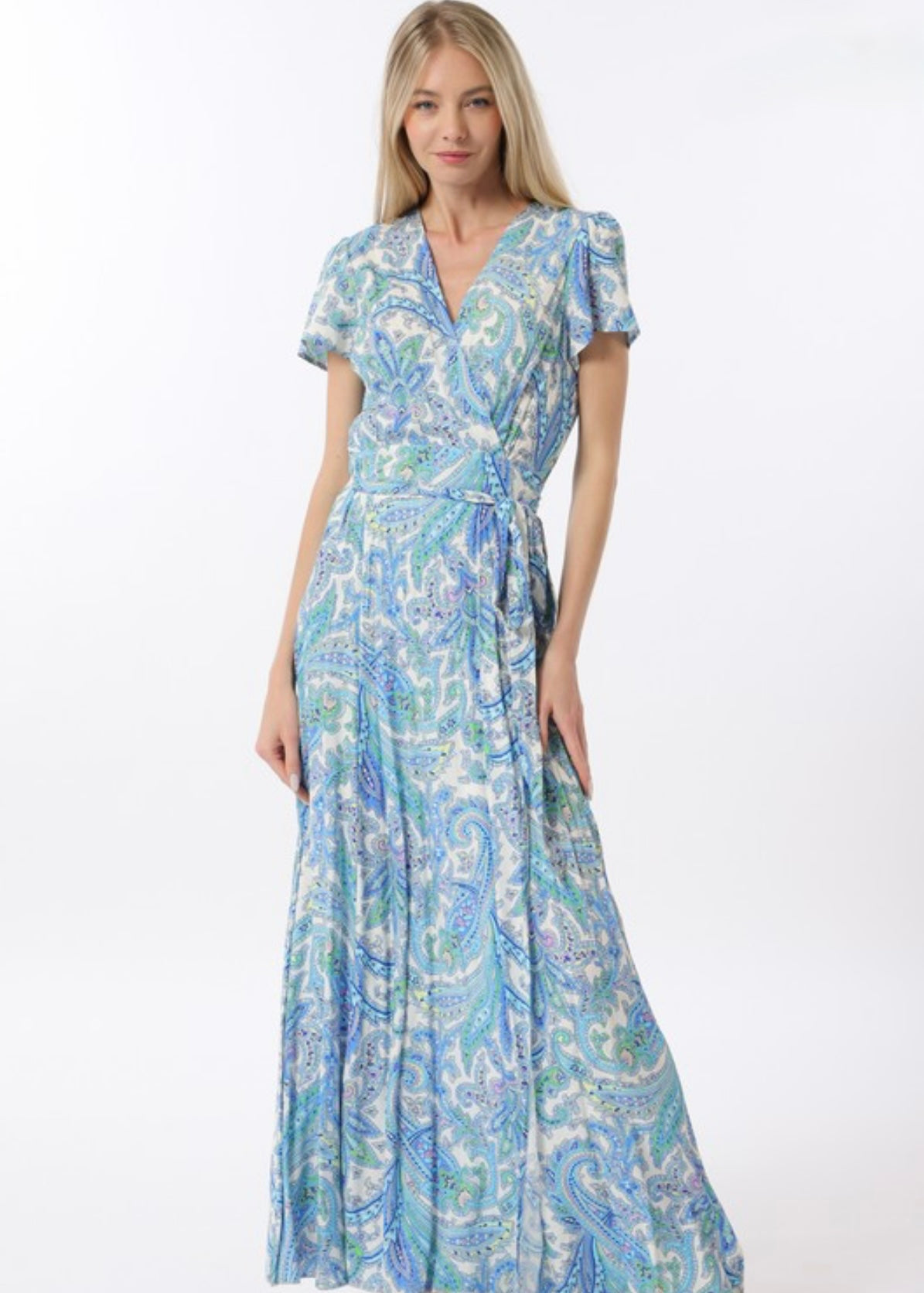 Leslie Blue Print Maxi Dress
