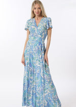 Load image into Gallery viewer, Leslie Blue Print Maxi Dress
