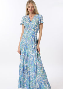 Leslie Blue Print Maxi Dress