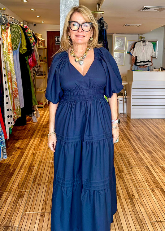 Leslie Navy Maxi Dress