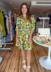 Gia Goldenrod Print Short Dress