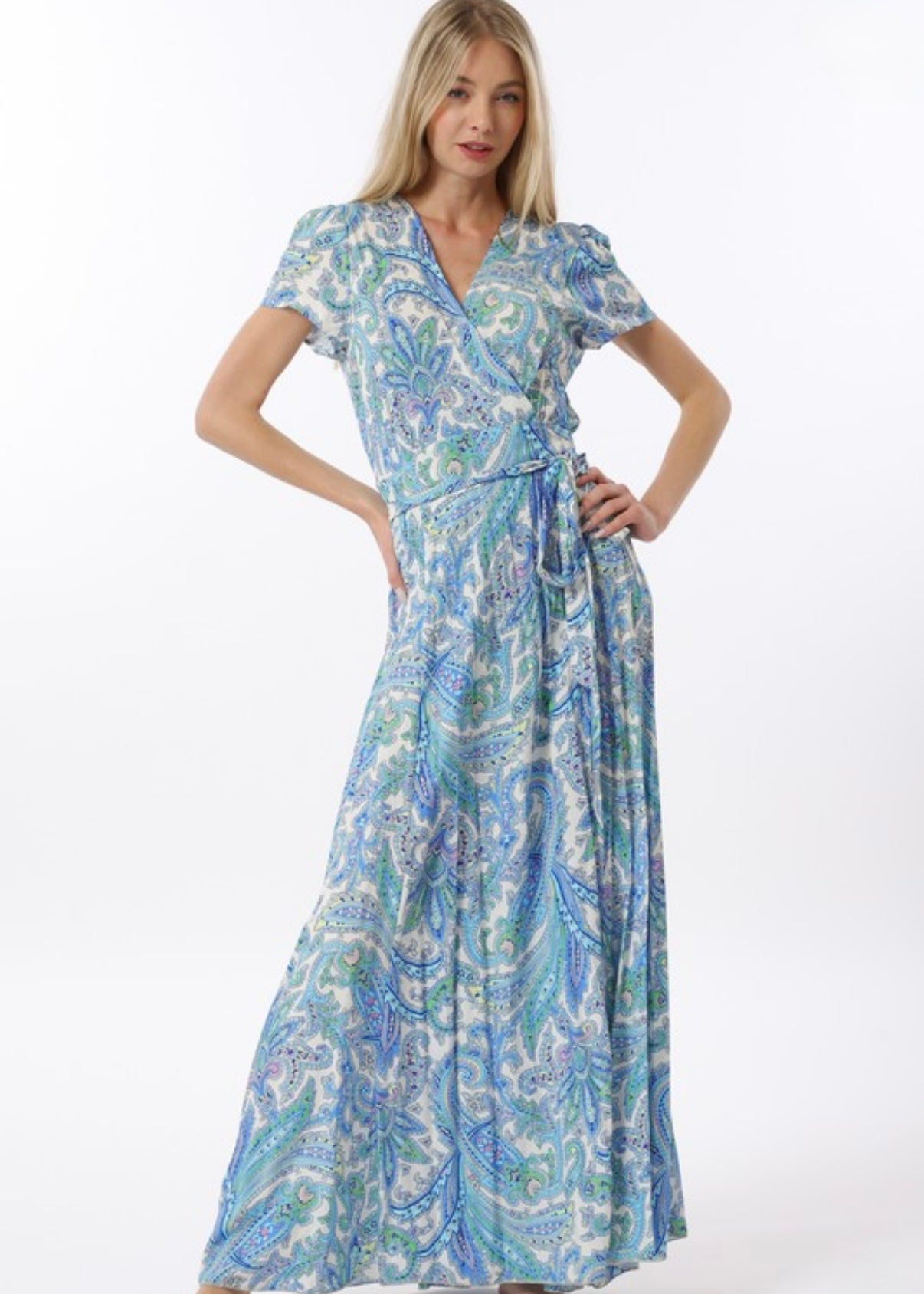 Leslie Blue Print Maxi Dress