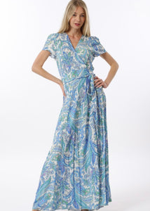 Leslie Blue Print Maxi Dress