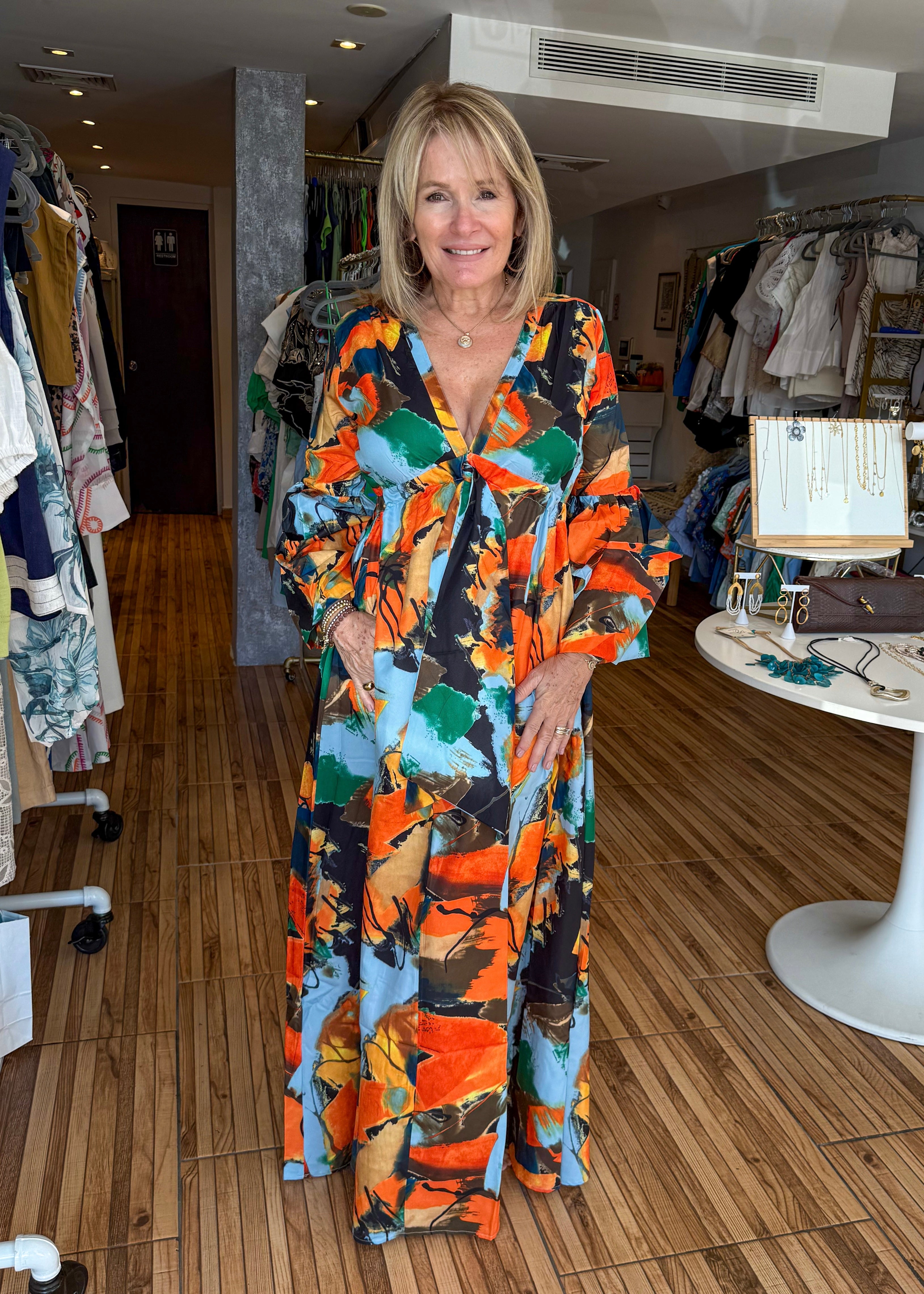 Eva Colorful Maxi Dress