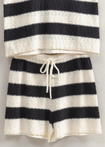 Load image into Gallery viewer, The Sun Is Out, So Slip Into This Set And Head Out. Covered In A Striped Pattern, The Sweater Top Has A V-Neckline With A Sleeveless Bodice That Has A Relaxed Fit. The Matching Shorts Have A Drawstring Waist And A Flowy Silhouette.
