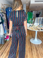 Load image into Gallery viewer, Britney Multi Color Metallic Jumpsuit
