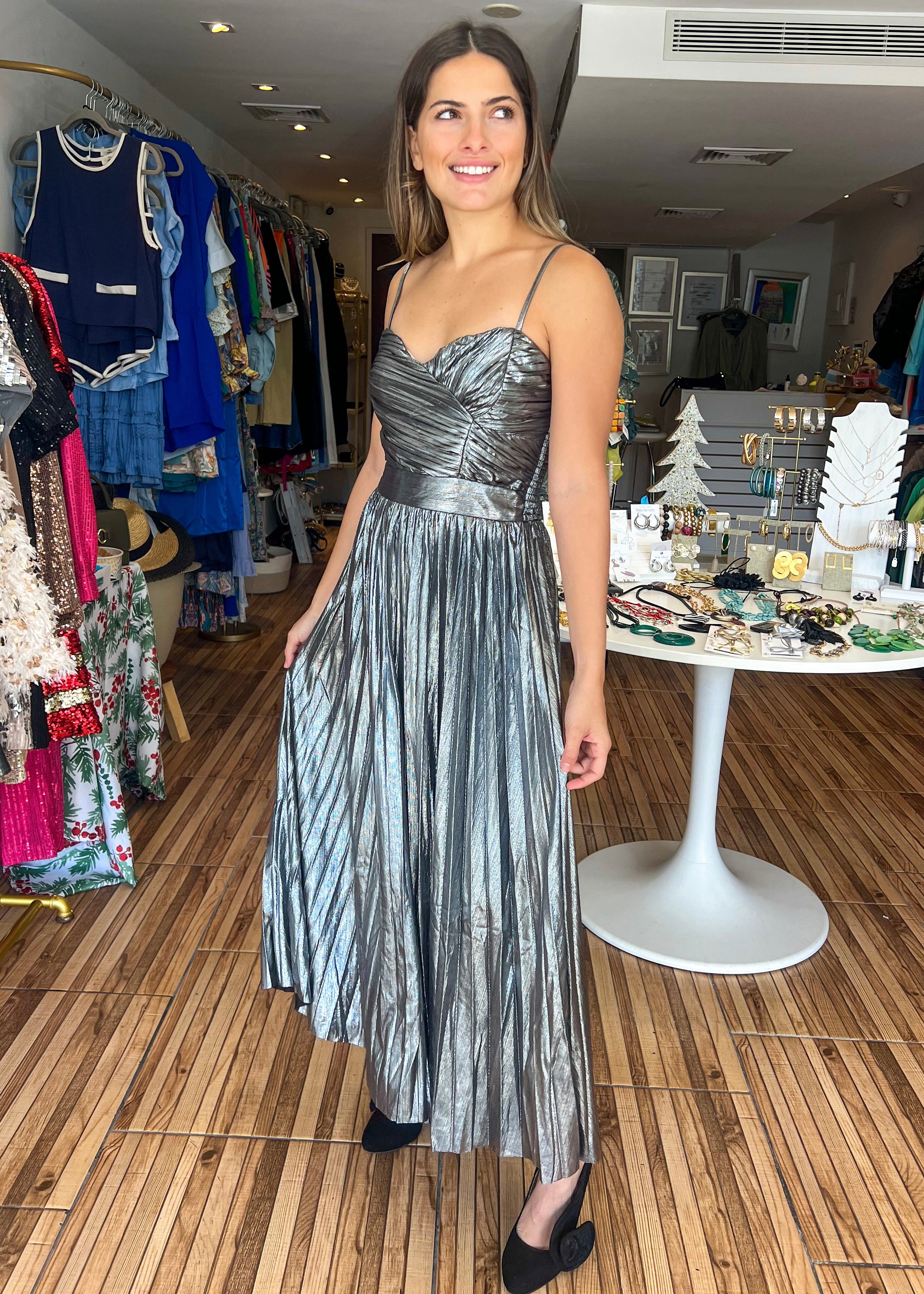 Alessandra Silver Maxi Dress