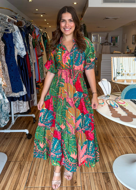 Claudia Calypso Print Maxi Dress