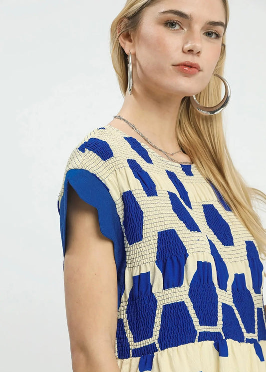 Olivia Ocean Print Short Dress